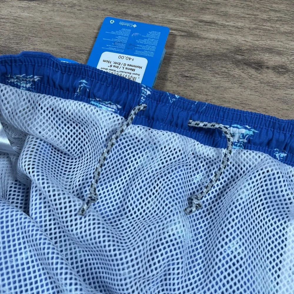NWT Columbia PFG Men's‎ Large Blue Sailboat Nylon 6
